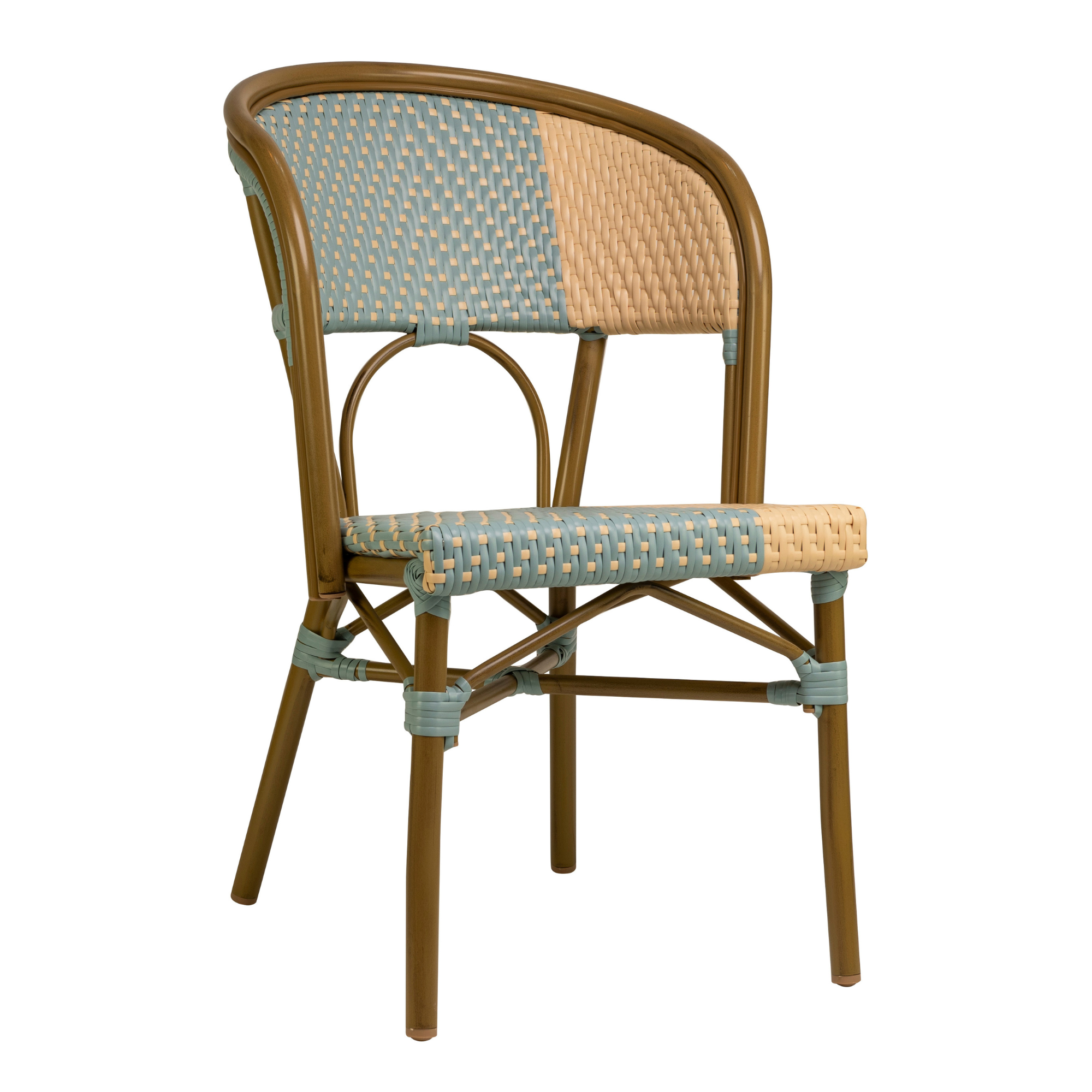 Scaun exterior Santa Cruz cu cadru din aluminiu maro, albastru/bej Scaun exterior Santa Cruz cu cadru din aluminiu maro, albastru/bej