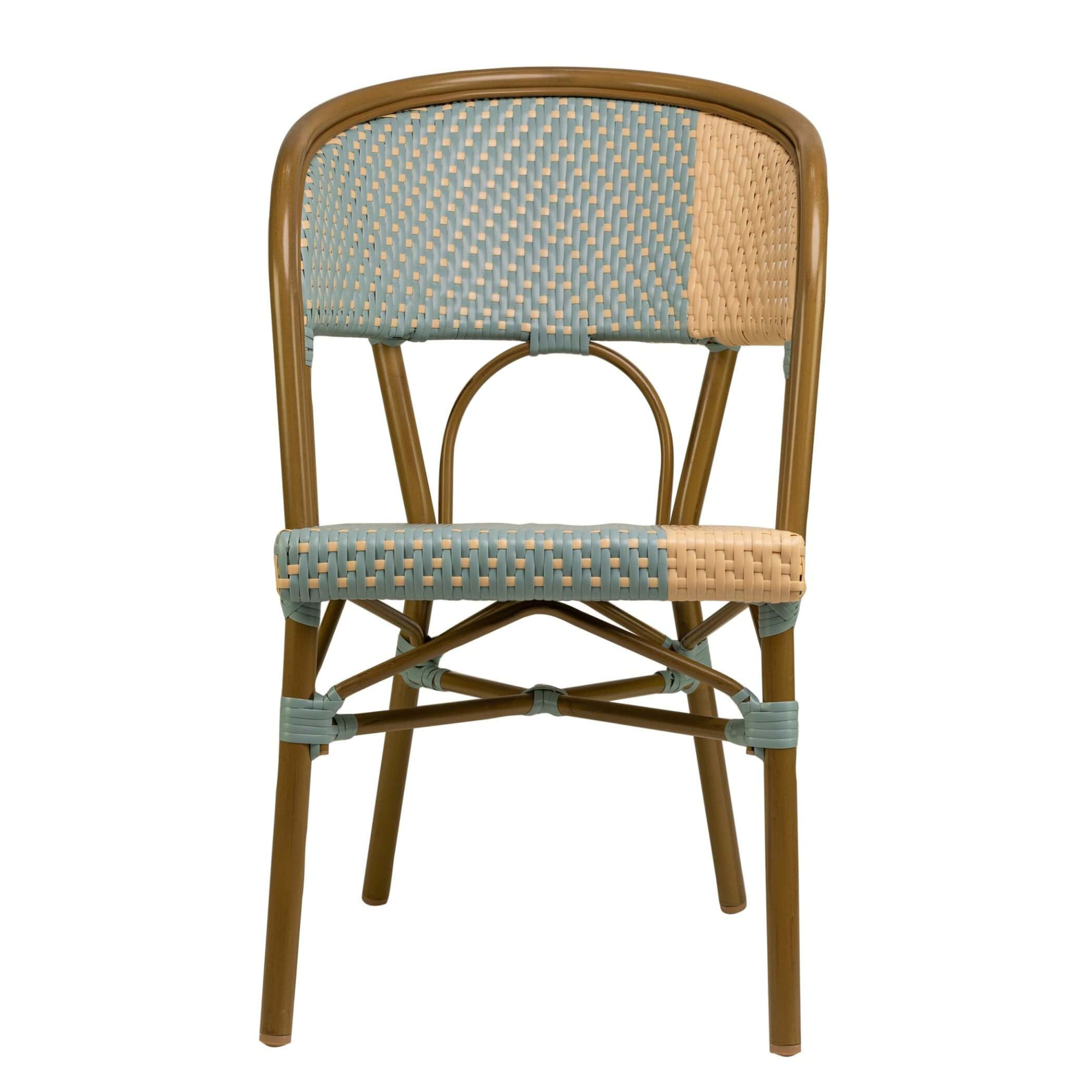 Scaun exterior Santa Cruz cu cadru din aluminiu maro, albastru/bej Scaun exterior Santa Cruz cu cadru din aluminiu maro, albastru/bej