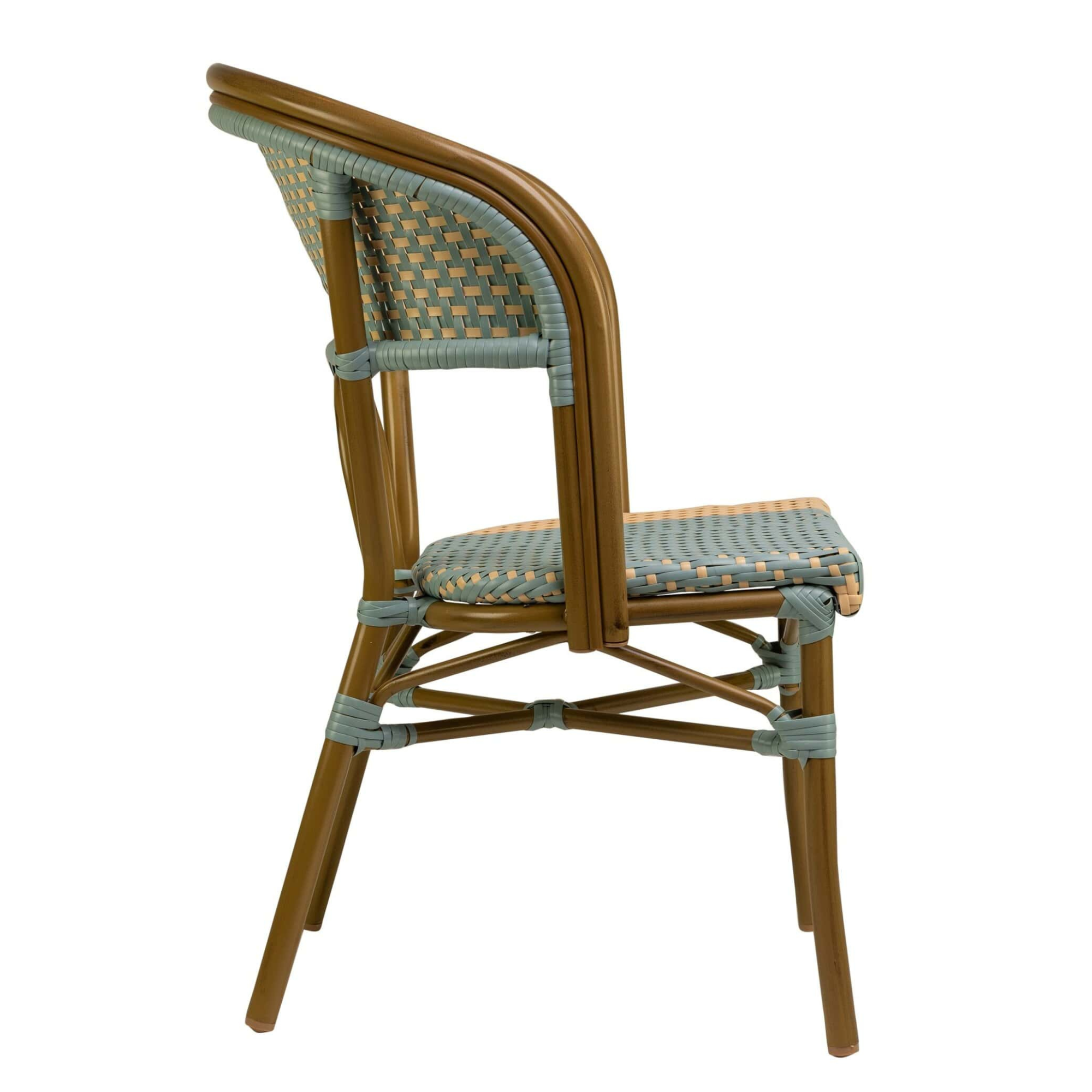 Scaun exterior Santa Cruz cu cadru din aluminiu maro, albastru/bej Scaun exterior Santa Cruz cu cadru din aluminiu maro, albastru/bej