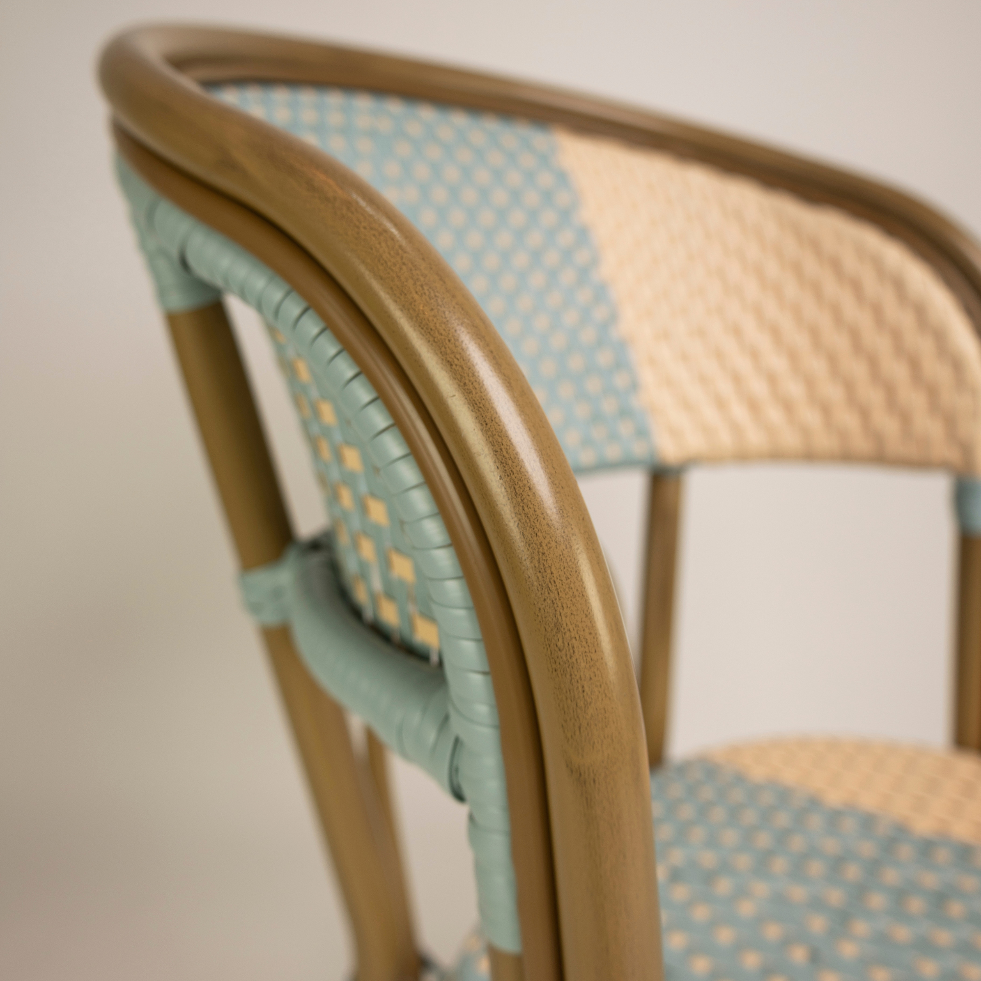 Scaun exterior Santa Cruz cu cadru din aluminiu maro, albastru/bej Scaun exterior Santa Cruz cu cadru din aluminiu maro, albastru/bej