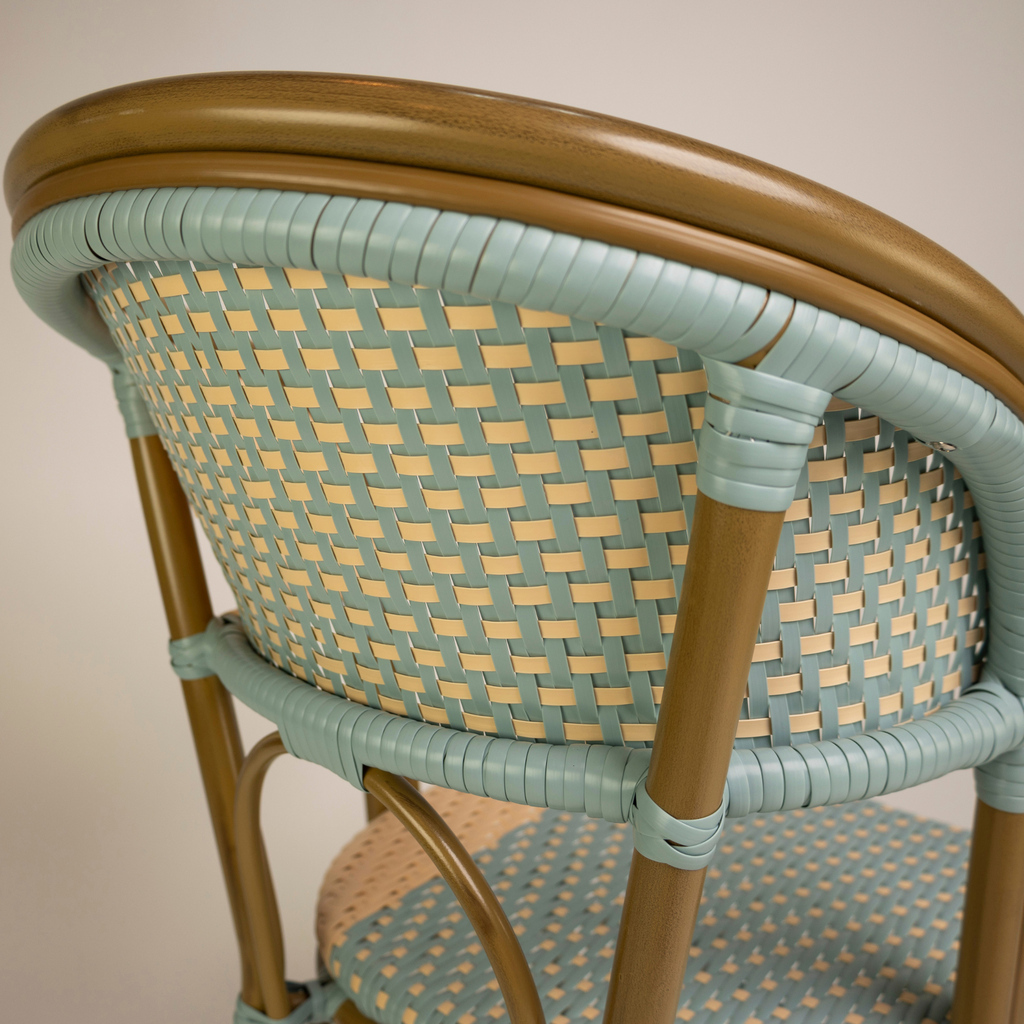 Scaun exterior Santa Cruz cu cadru din aluminiu maro, albastru/bej Scaun exterior Santa Cruz cu cadru din aluminiu maro, albastru/bej