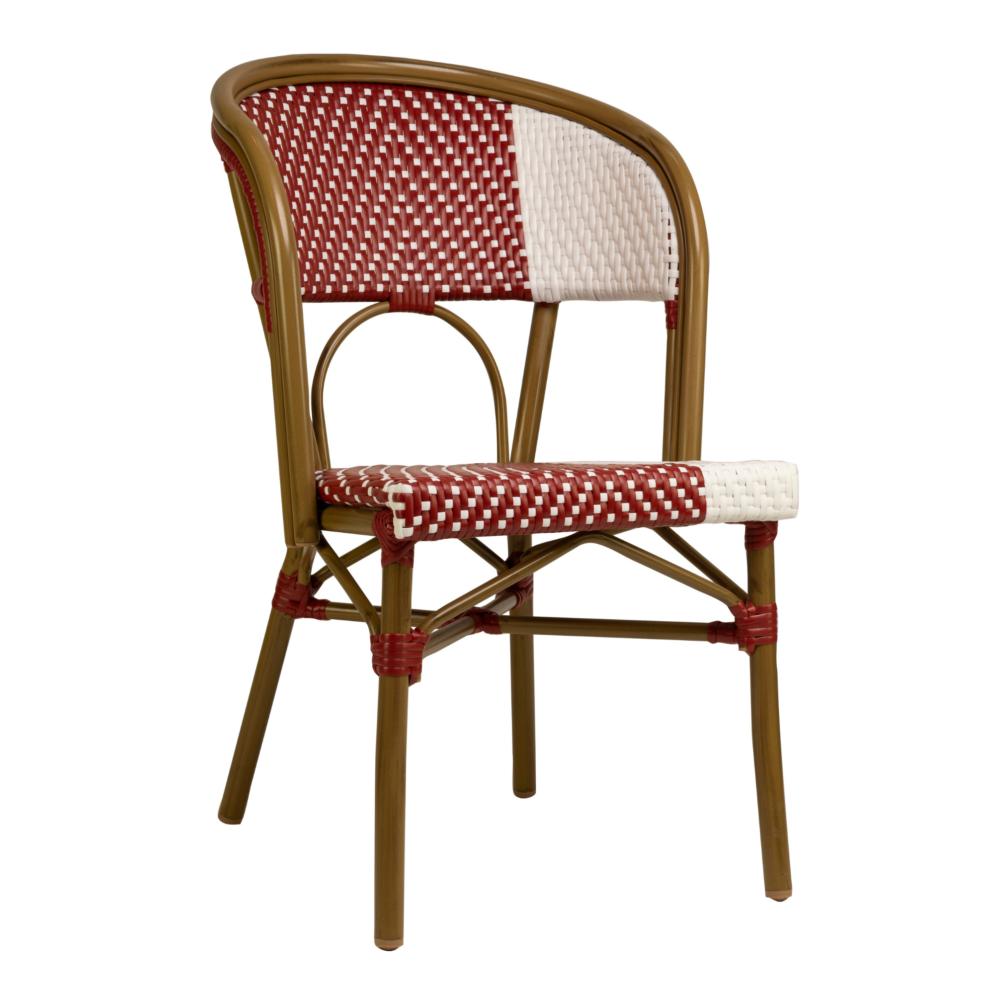 Scaun exterior Santa Cruz cu cadru din aluminiu maro, rosu/alb Scaun exterior Santa Cruz cu cadru din aluminiu maro, rosu/alb