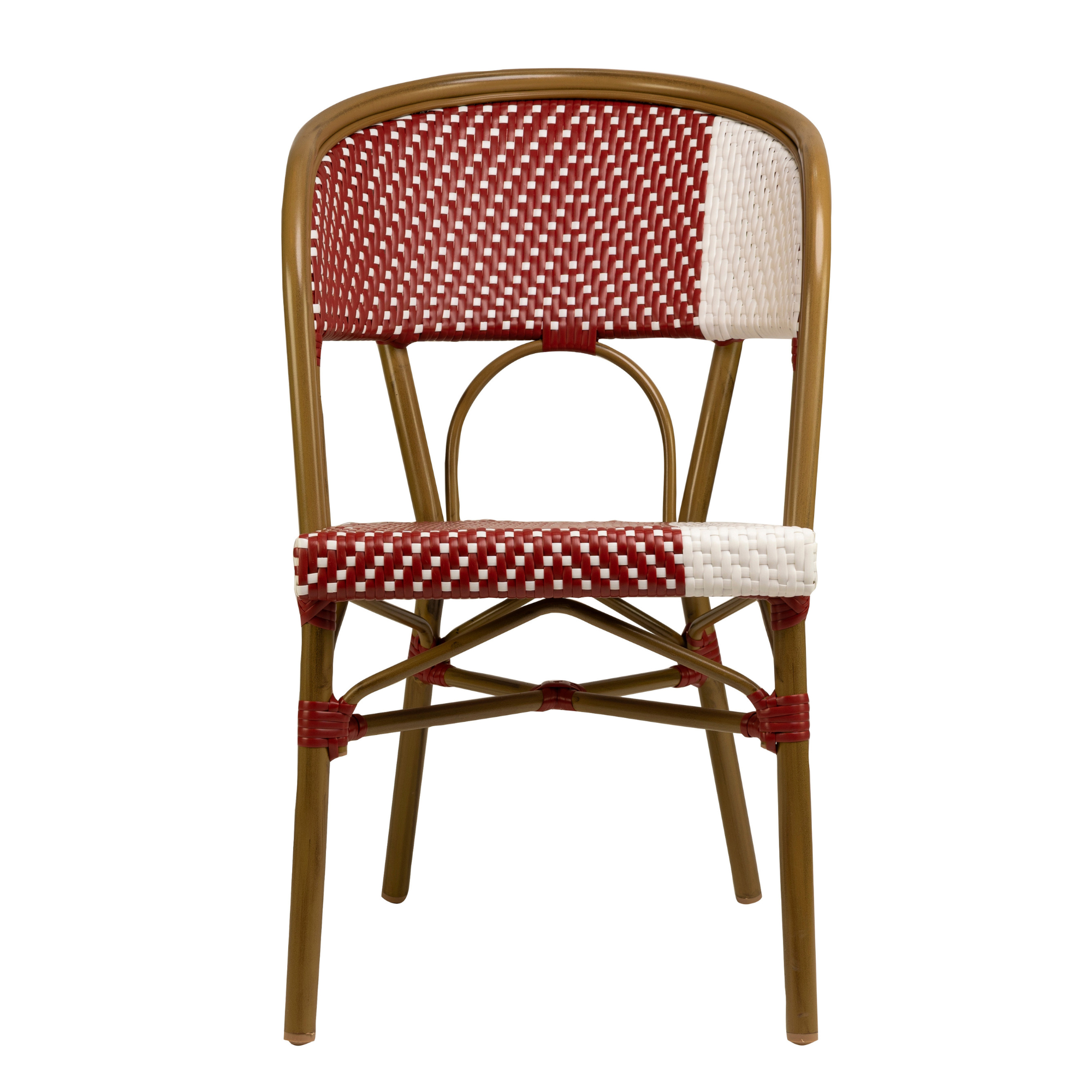 Scaun exterior Santa Cruz cu cadru din aluminiu maro, rosu/alb Scaun exterior Santa Cruz cu cadru din aluminiu maro, rosu/alb