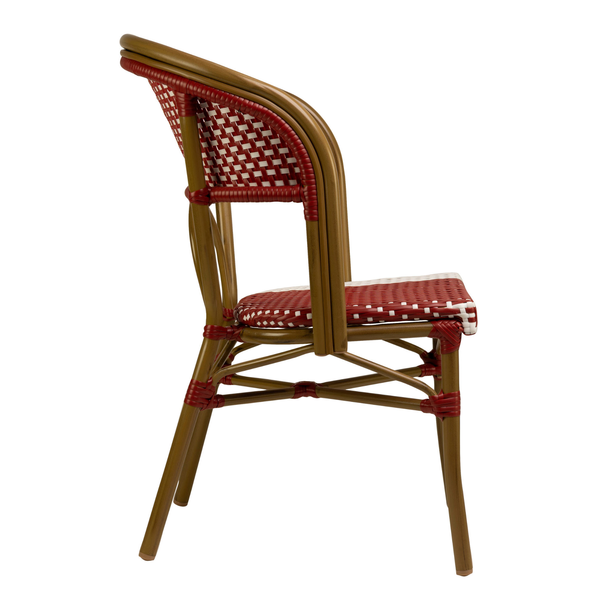 Scaun exterior Santa Cruz cu cadru din aluminiu maro, rosu/alb Scaun exterior Santa Cruz cu cadru din aluminiu maro, rosu/alb