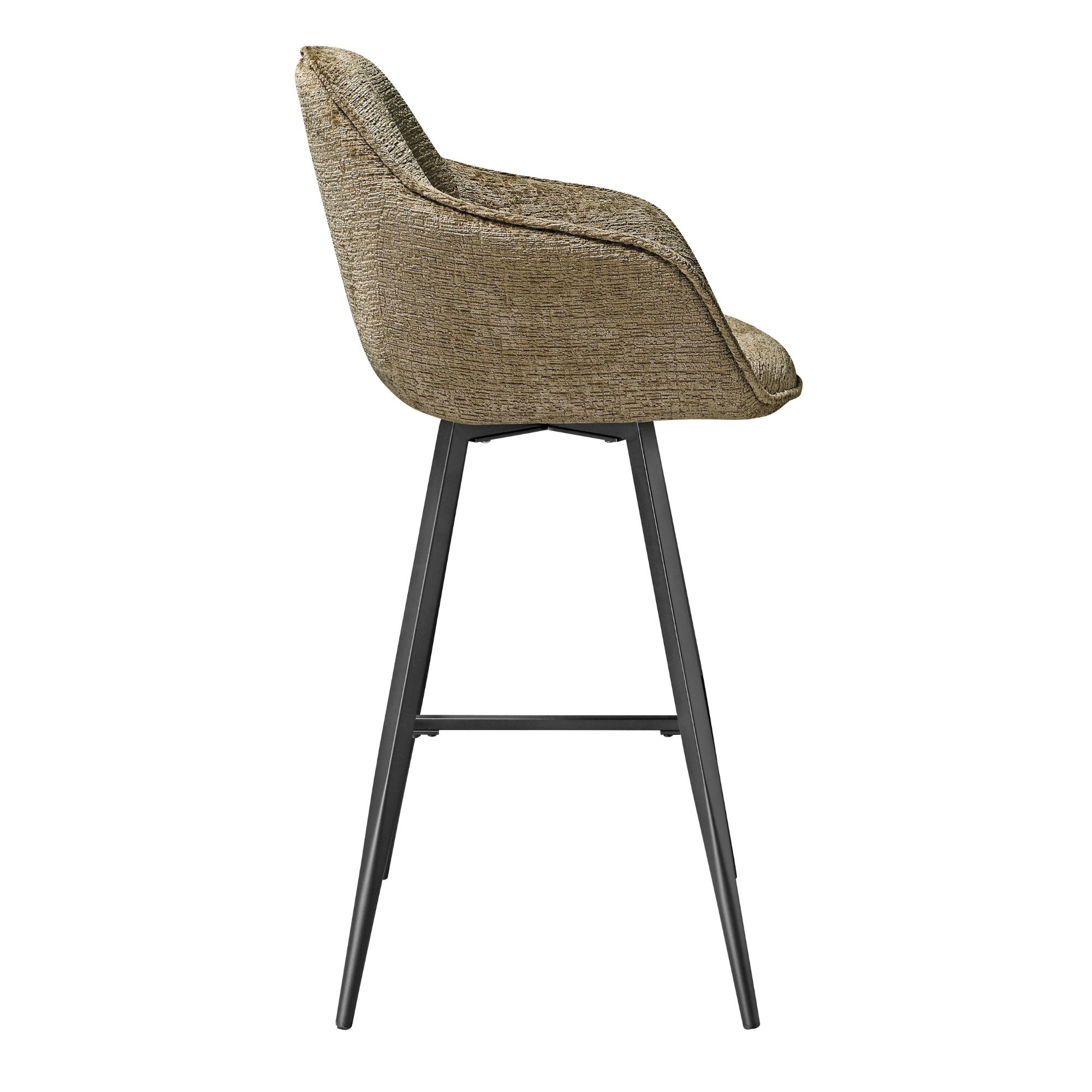 Scaun de bar interior Ella, cadru din metal negru, verde Scaun de bar interior Ella, cadru din metal negru, verde